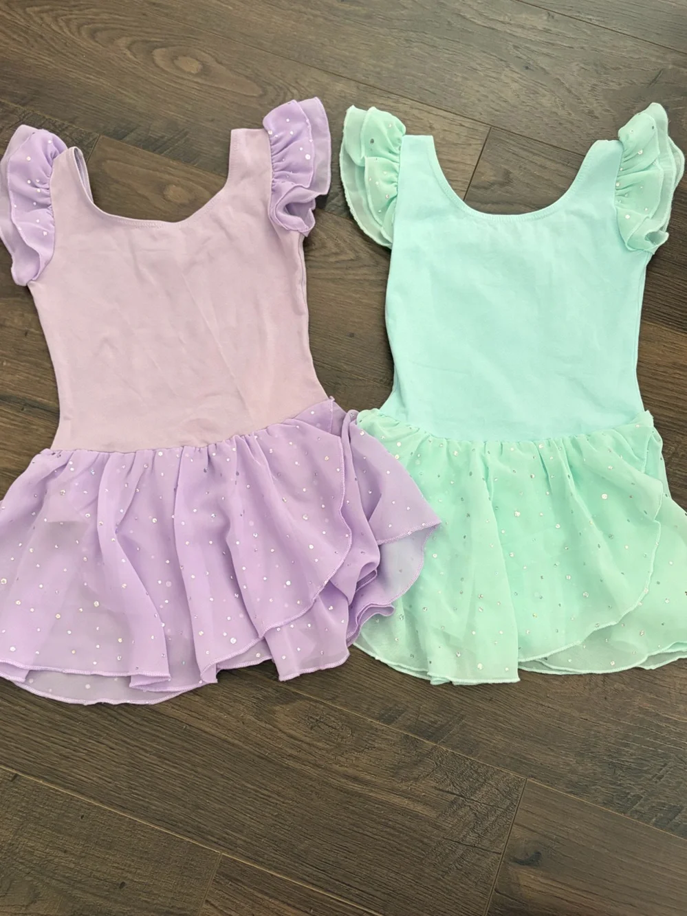 Girls' Sparkle Tulle Dance Leotard Dress - Mint & Lavender